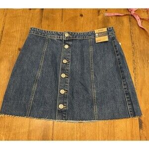 Aeropostale - High Rise Mini Frayed Denim Skirt - Size 10 NEW, Button Ft. #G1035